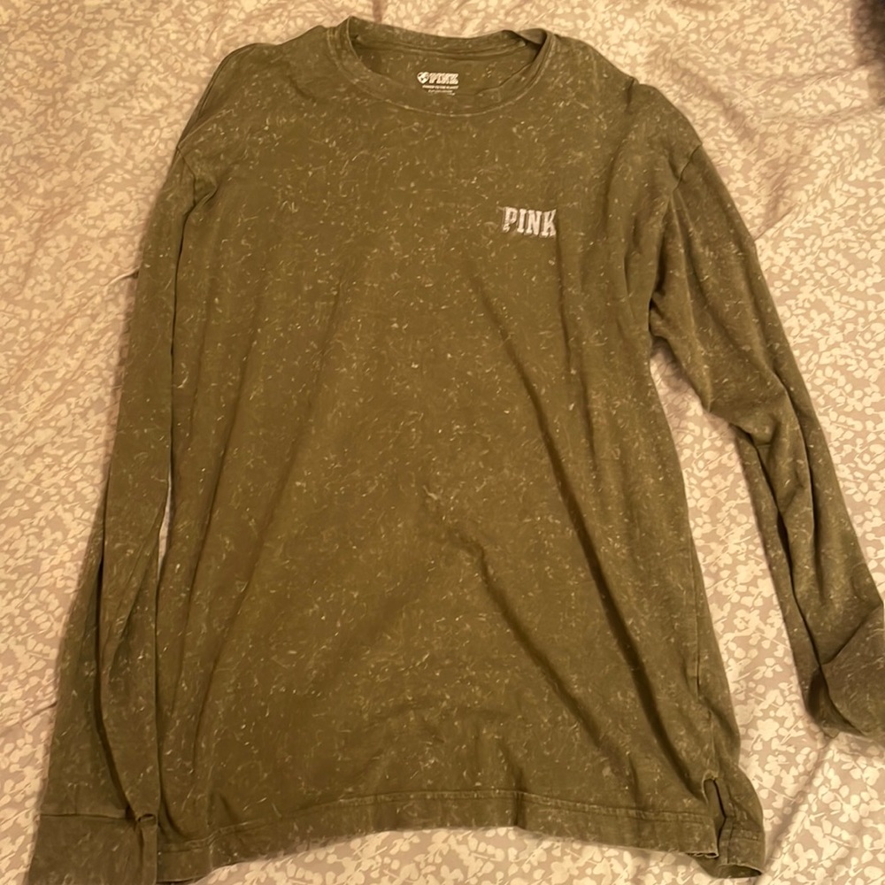 Pink (brand) long sleeve green shirt.